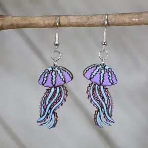 Jellyfish Wooden Dangle Earrings by Cate's Concepts, LLC