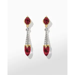 Konstantino Anthos Collection Silver and Gold Eon Dangle Corundum Earrings