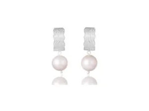 Lola Knight - Mabel - Pearl Drop Earrings - Silver