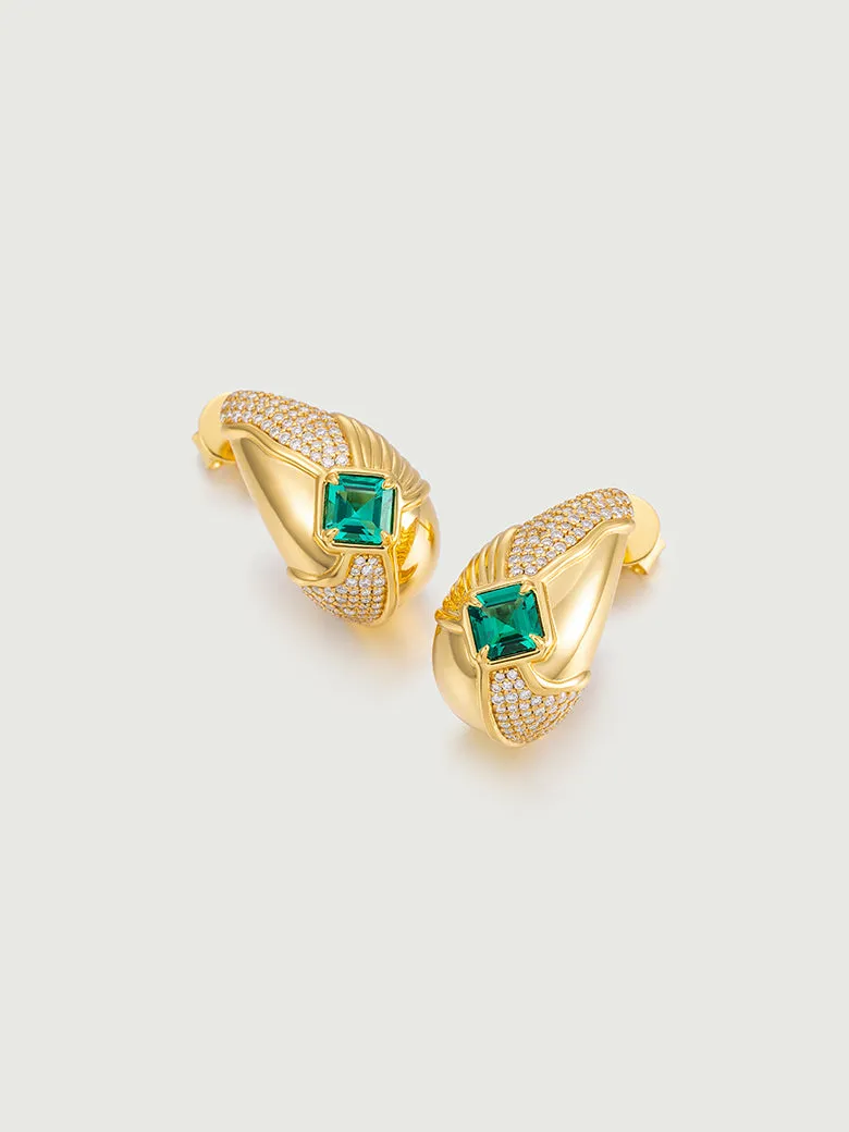 Luxe Emerald Earrings Total 2.6 Carat