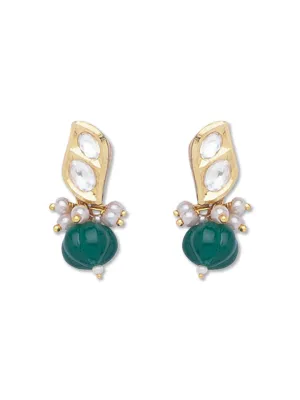 Micron Gold Polish Brass, Kundan Polki, Agates and Onyx Watermelon Shaped Tumbles