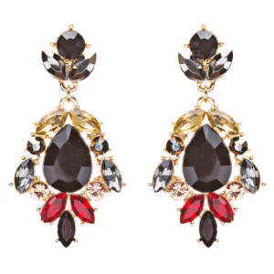 Modern Fashion Crystal Rhinestone Stylish Dangle Earrings E707 Black