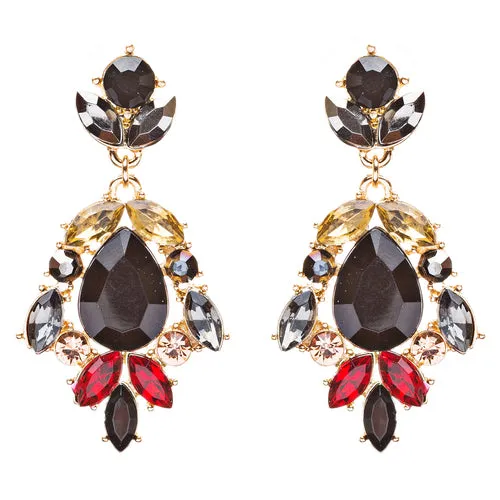 Modern Fashion Crystal Rhinestone Stylish Dangle Earrings E707 Black