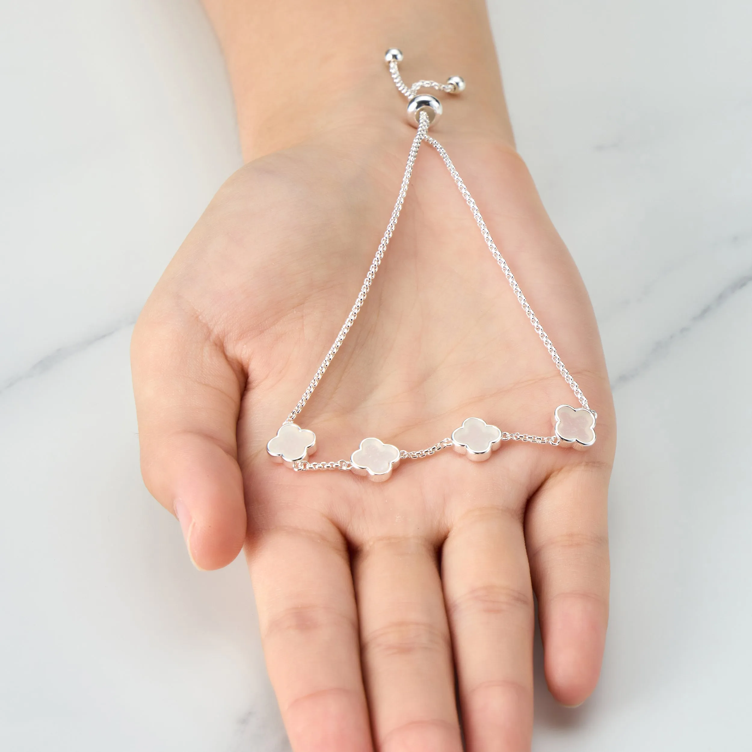 Moonstone Multi Clover Friendship Bracelet