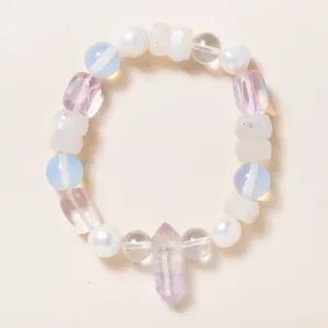 Moonstone, Rose Quartz & Pearl