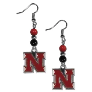 Nebraska Cornhuskers Fan Bead Dangle Earrings
