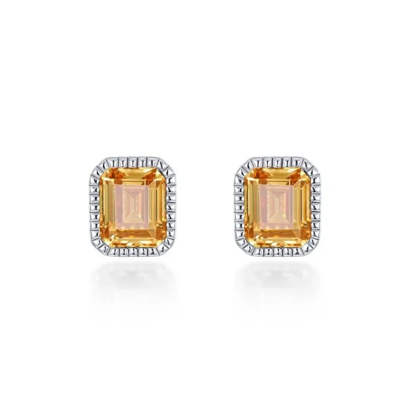November Birthstone Solitaire Stud Earrings