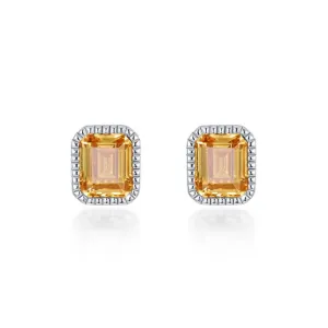November Birthstone Solitaire Stud Earrings