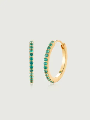 OBY Emerald Pave Huggie Hoop Earrings