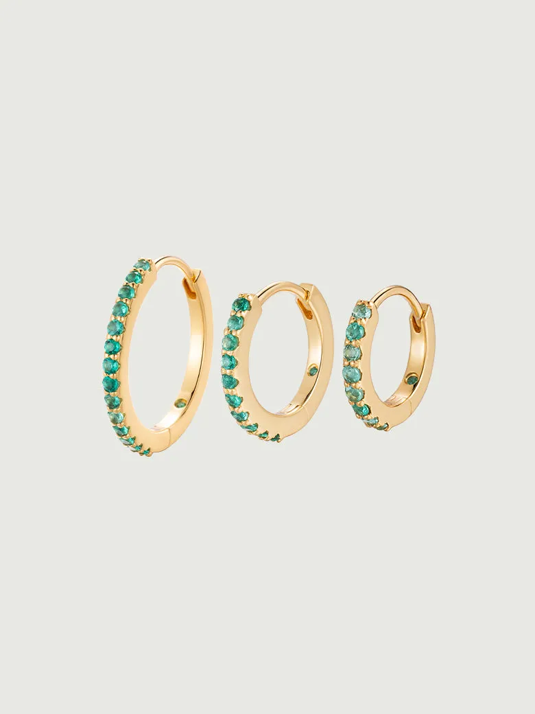 OBY Emerald Pave Huggie Hoop Earrings