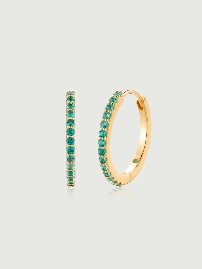 OBY Emerald Pave Huggie Hoop Earrings