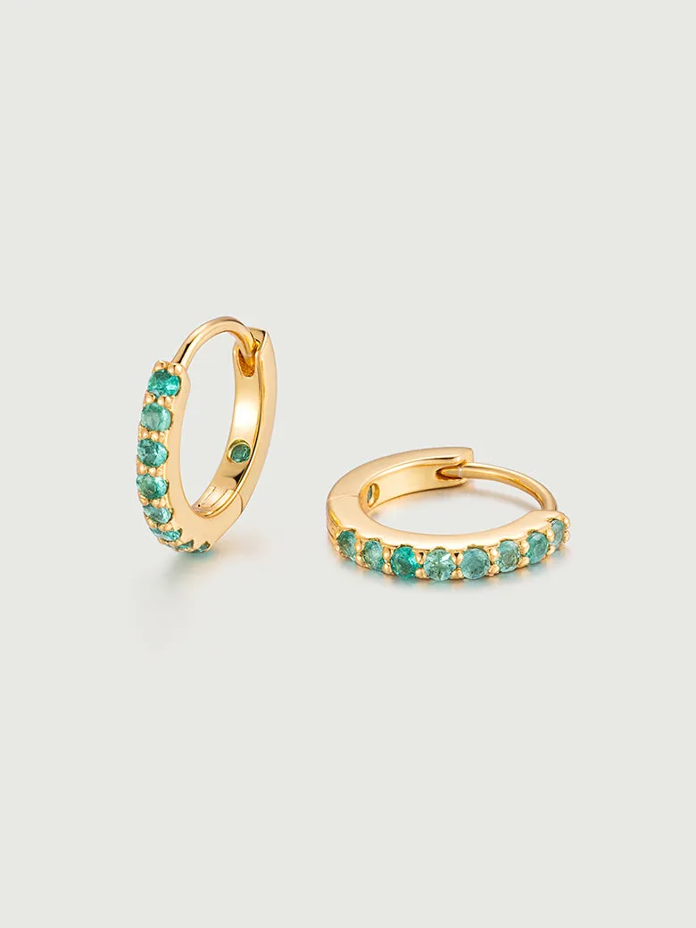 OBY Emerald Pave Huggie Hoop Earrings