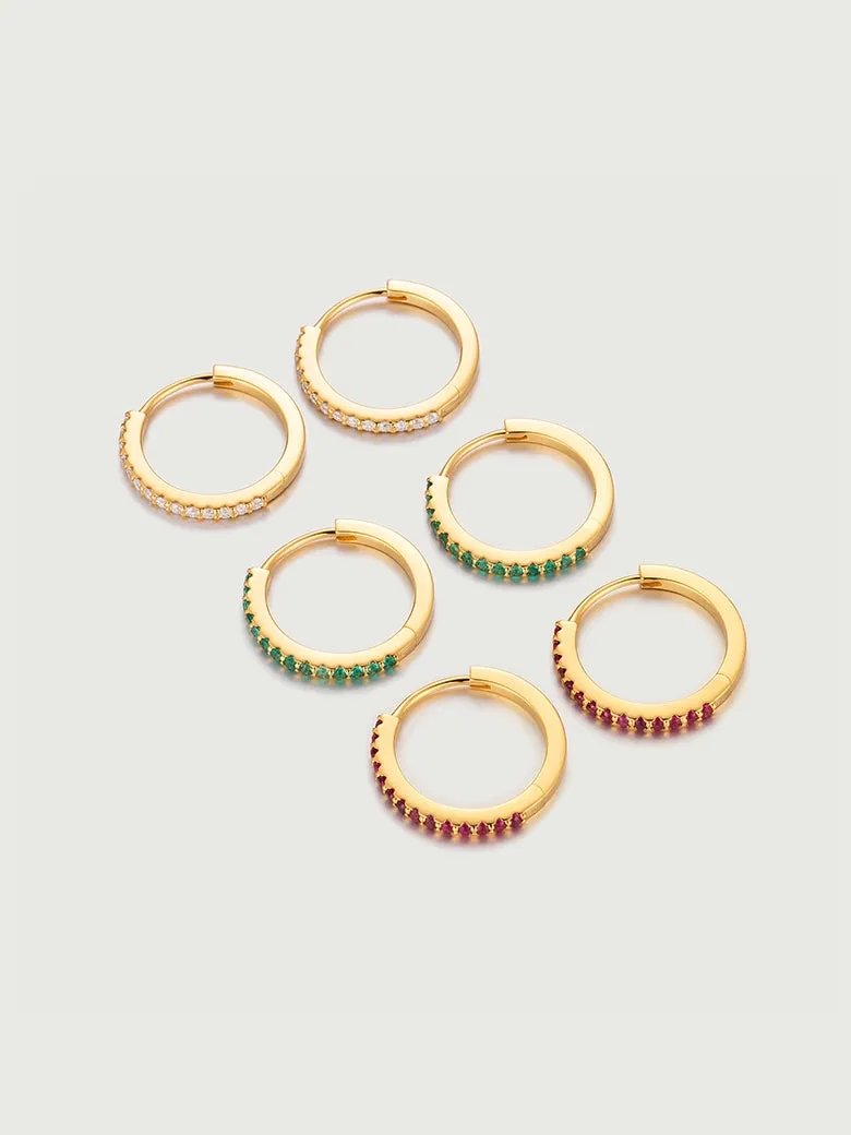 OBY Emerald Pave Huggie Hoop Earrings