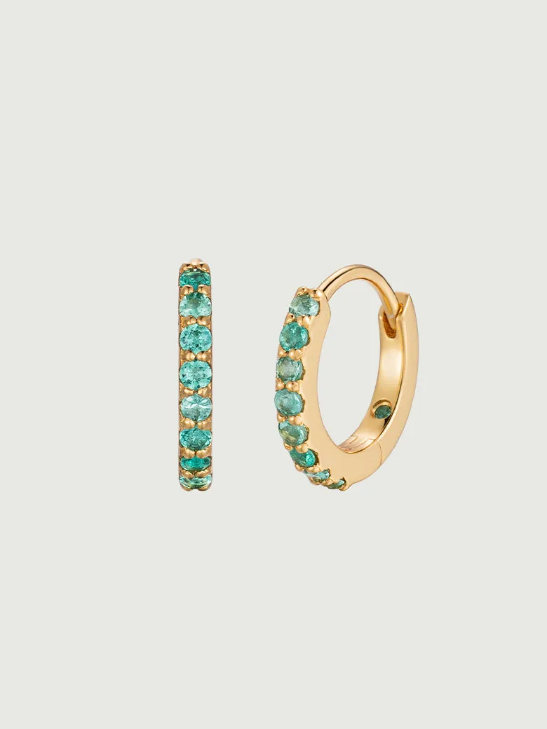 OBY Emerald Pave Huggie Hoop Earrings