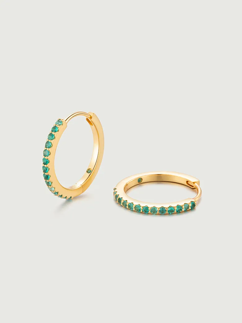 OBY Emerald Pave Huggie Hoop Earrings