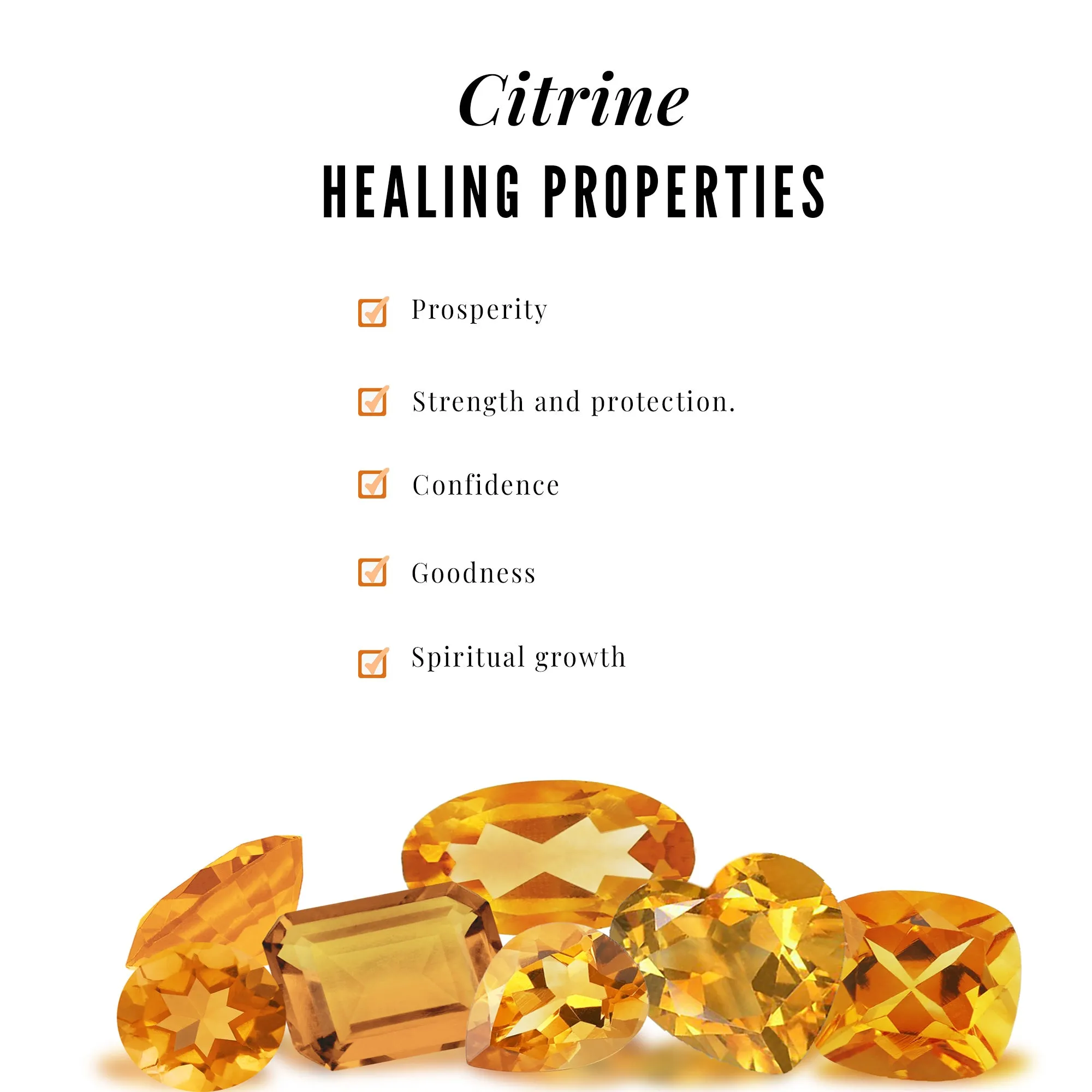 Octagon Cut Citrine Three Stone Necklace