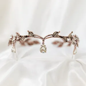 Octavia’s Crystal Drop Head Band in Antique Rose Gold