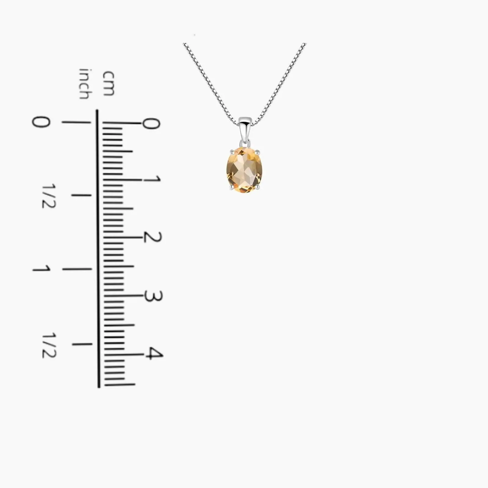Oval Shape Citrine Pendant Necklace in 925 Sterling Silver | Irosk Australia ®