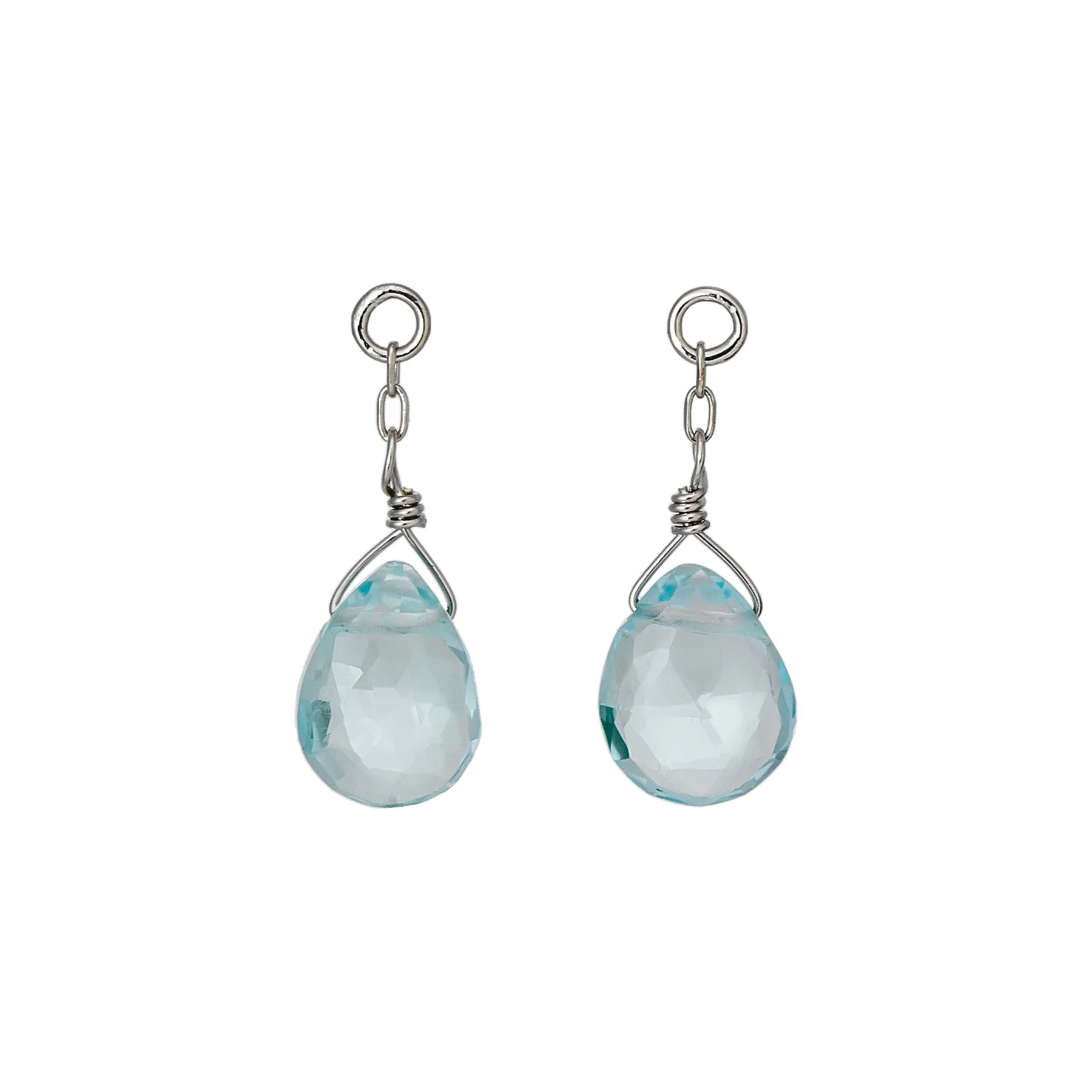 [Palette] 10K Blue Topaz Charms (White Gold)