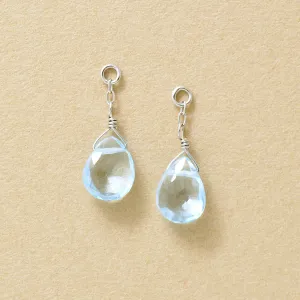 [Palette] 10K Blue Topaz Charms (White Gold)