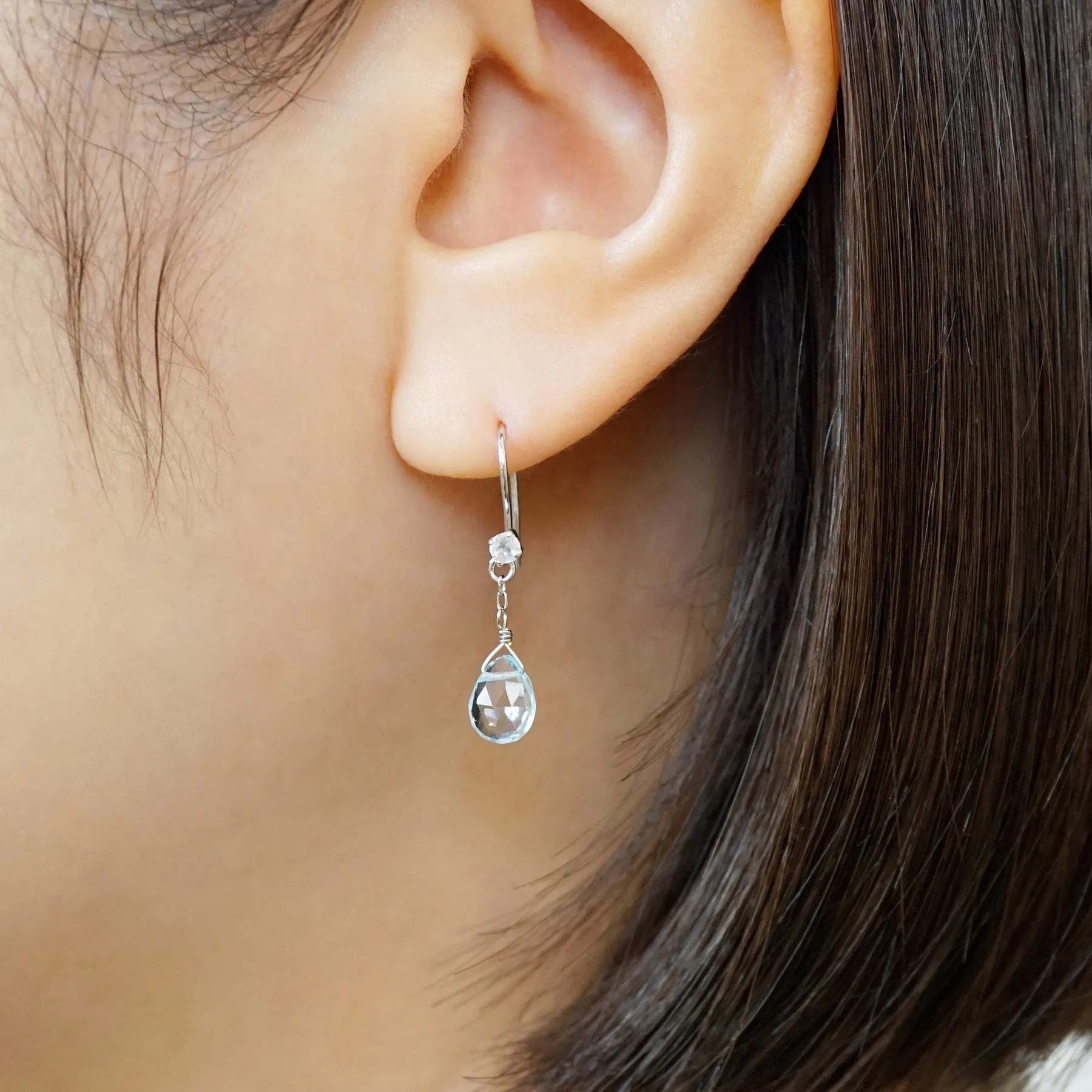 [Palette] 10K Blue Topaz Charms (White Gold)