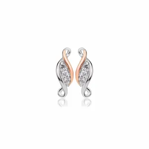 Past Present Future Stud Earrings - Silver/Rose Gold - 3SPPFE