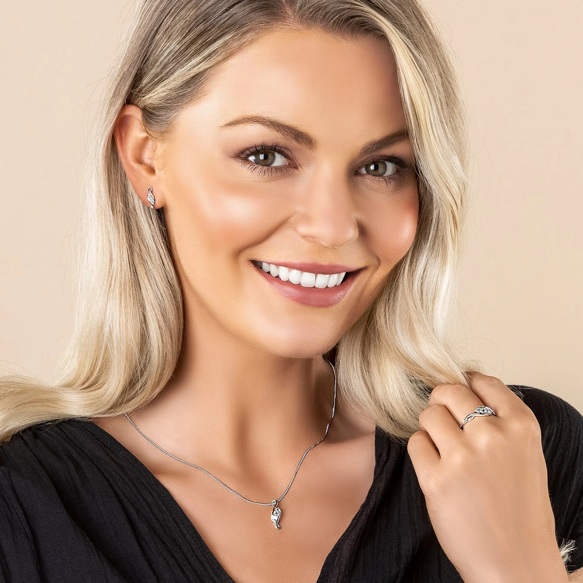 Past Present Future Stud Earrings - Silver/Rose Gold - 3SPPFE