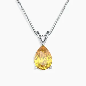 Pear Shape Citrine Necklace in 925 Sterling Silver | Irosk Australia ®