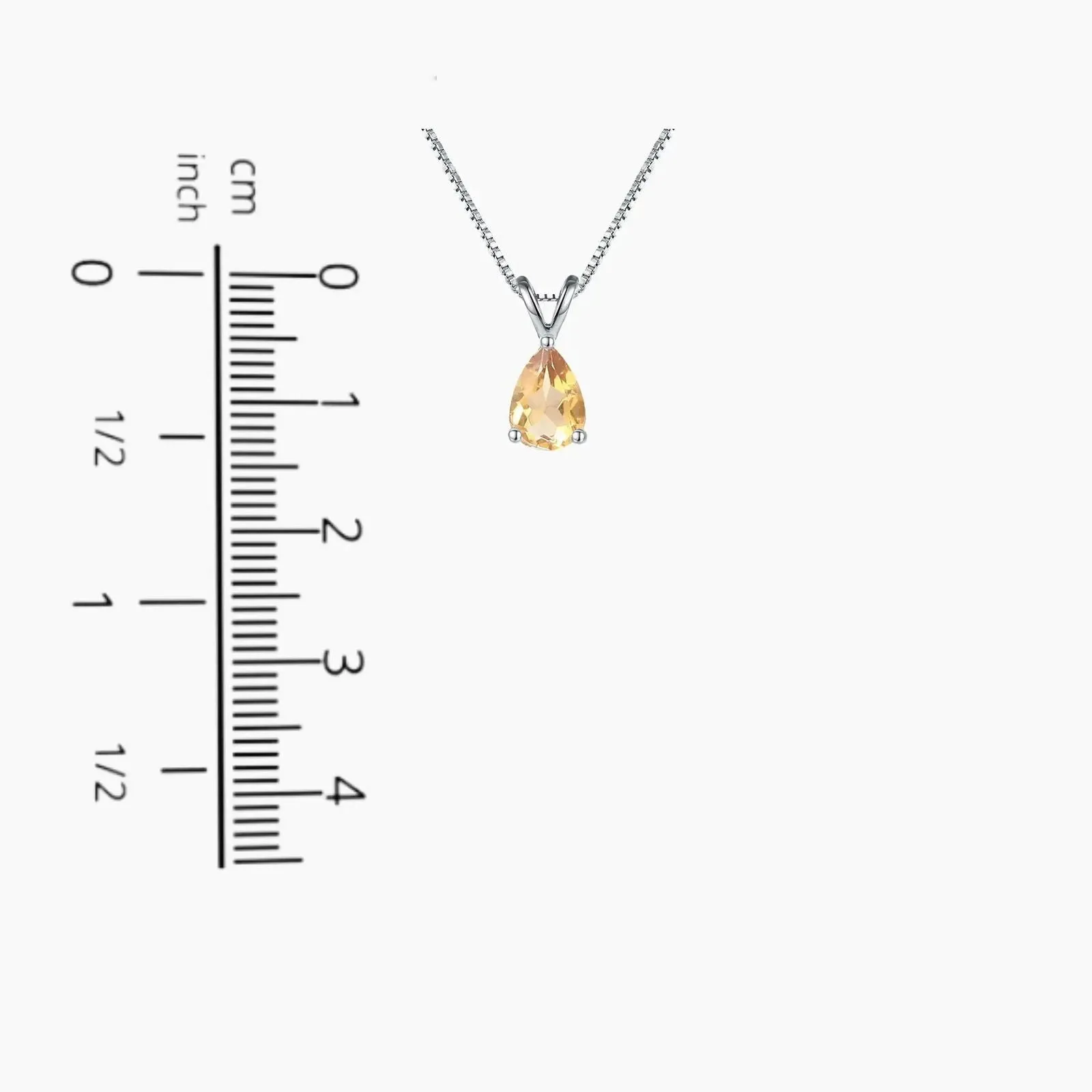 Pear Shape Citrine Necklace in 925 Sterling Silver | Irosk Australia ®
