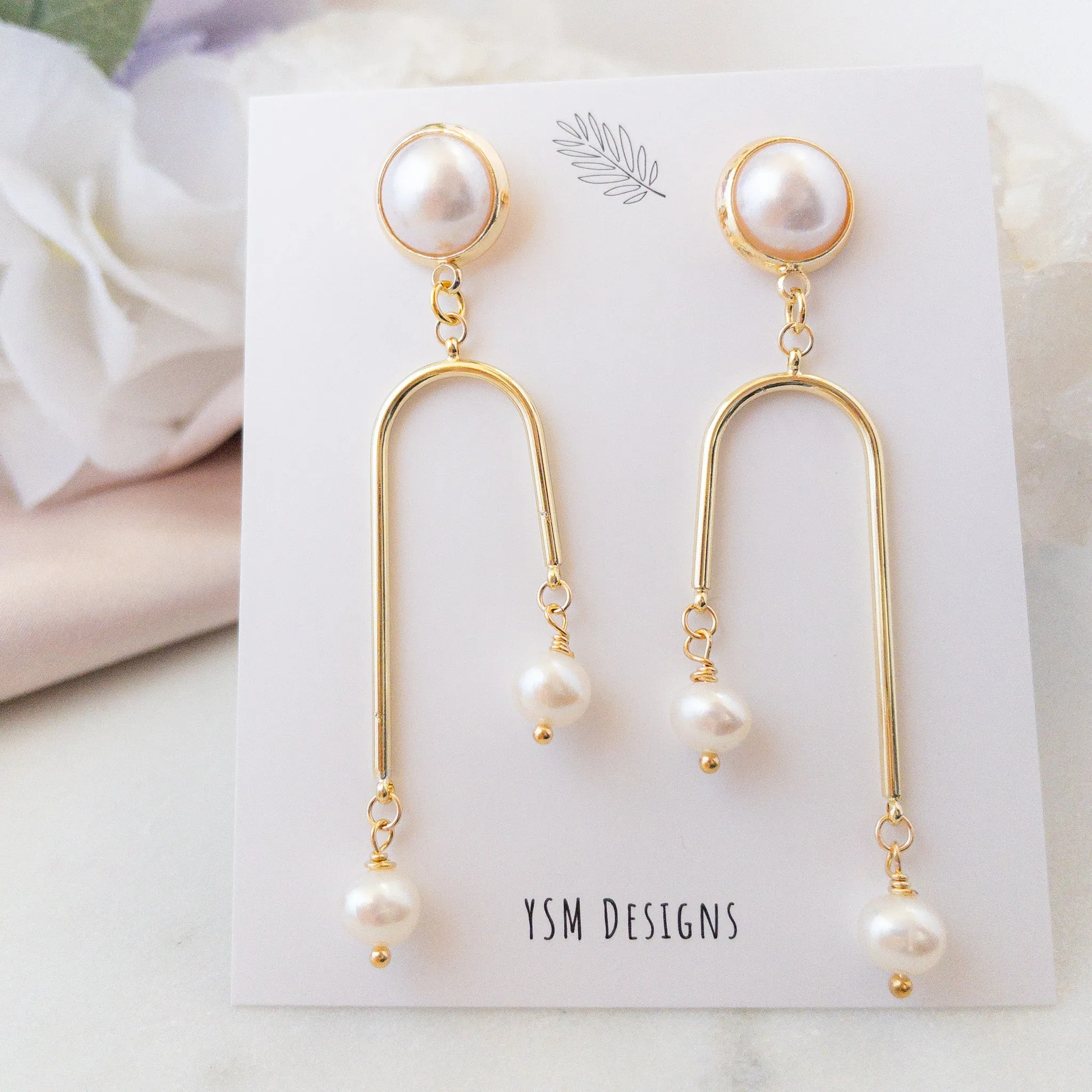 Pearl Arch Earrings