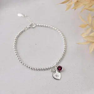 Personalised February Birthstone Bracelet - Amethyst Crystal