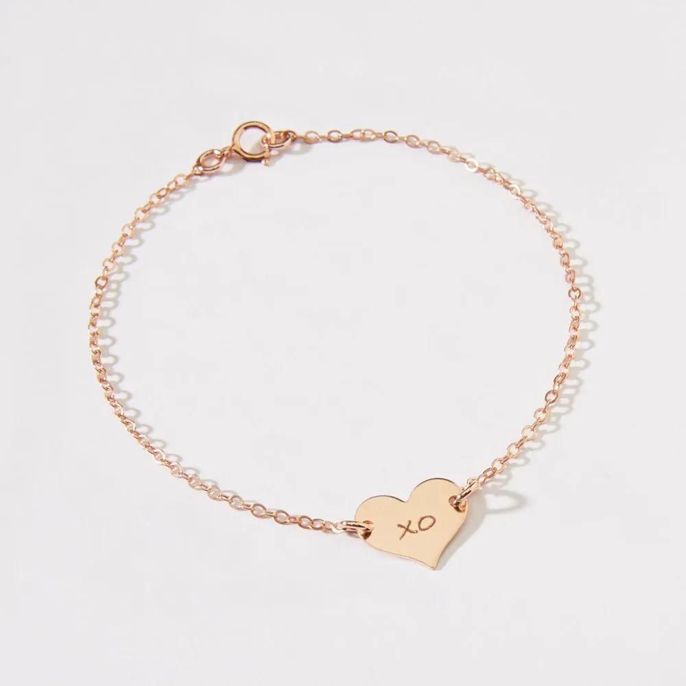 Personalized Small Heart Bracelet - CG323B. Starts at