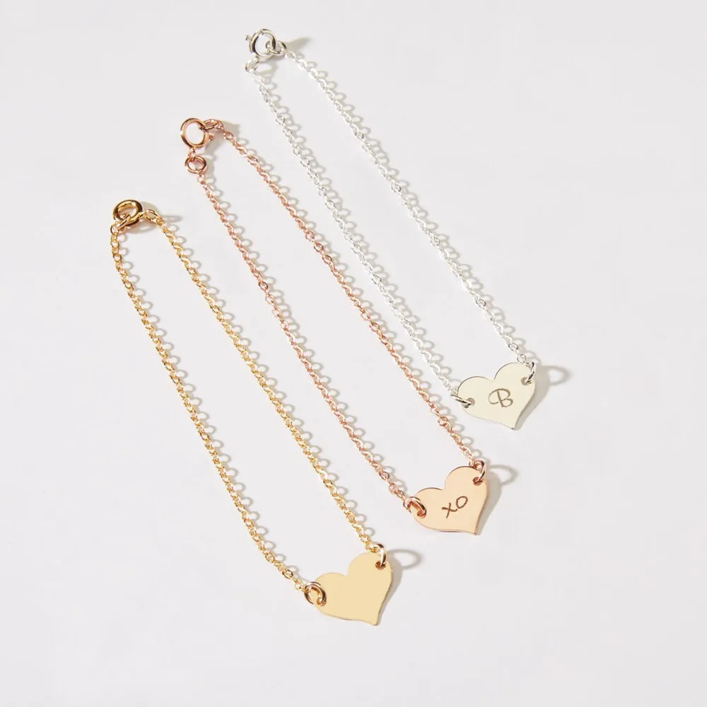 Personalized Small Heart Bracelet - CG323B. Starts at