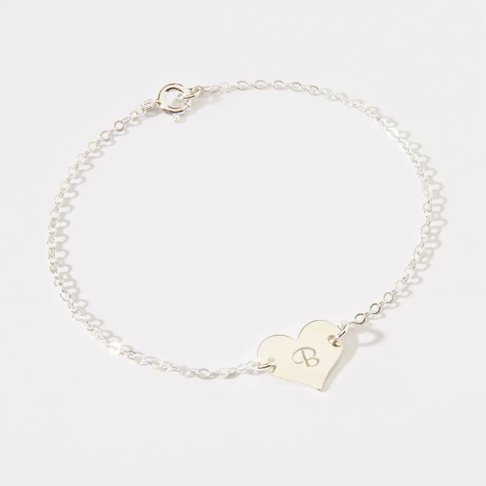 Personalized Small Heart Bracelet - CG323B. Starts at