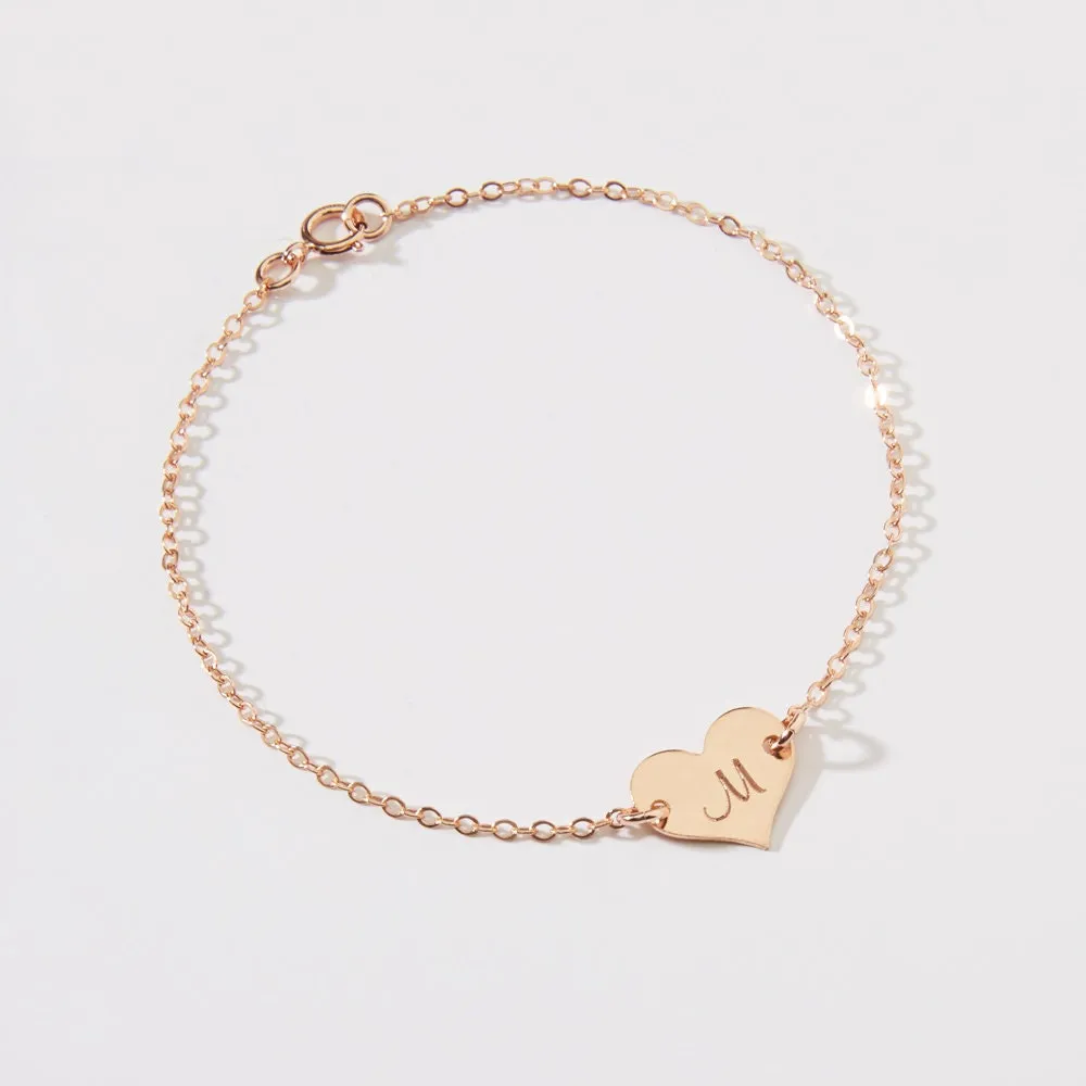 Personalized Small Heart Bracelet - CG323B. Starts at