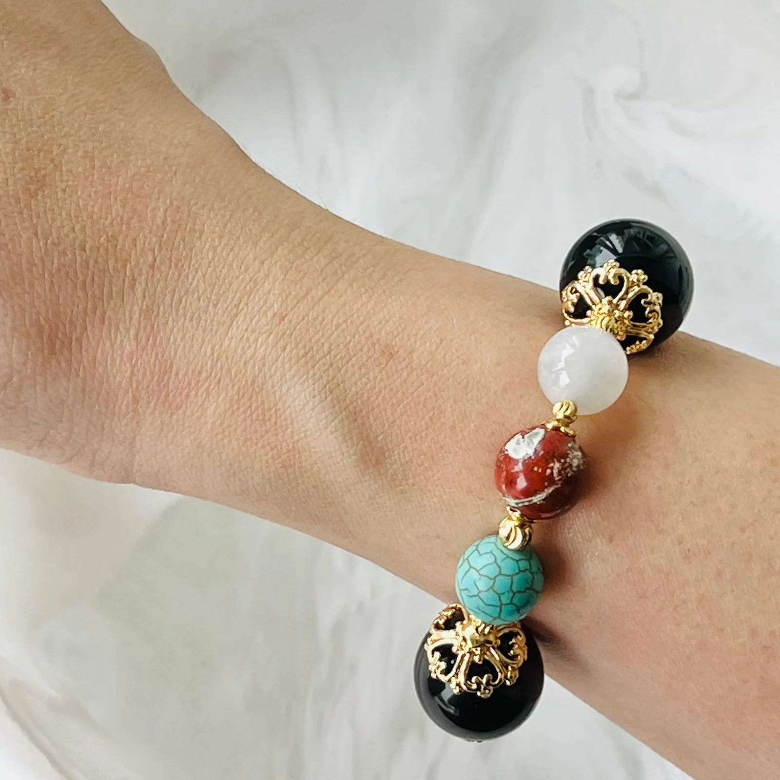 Pocahontas Black Tourmaline GHW Bracelet