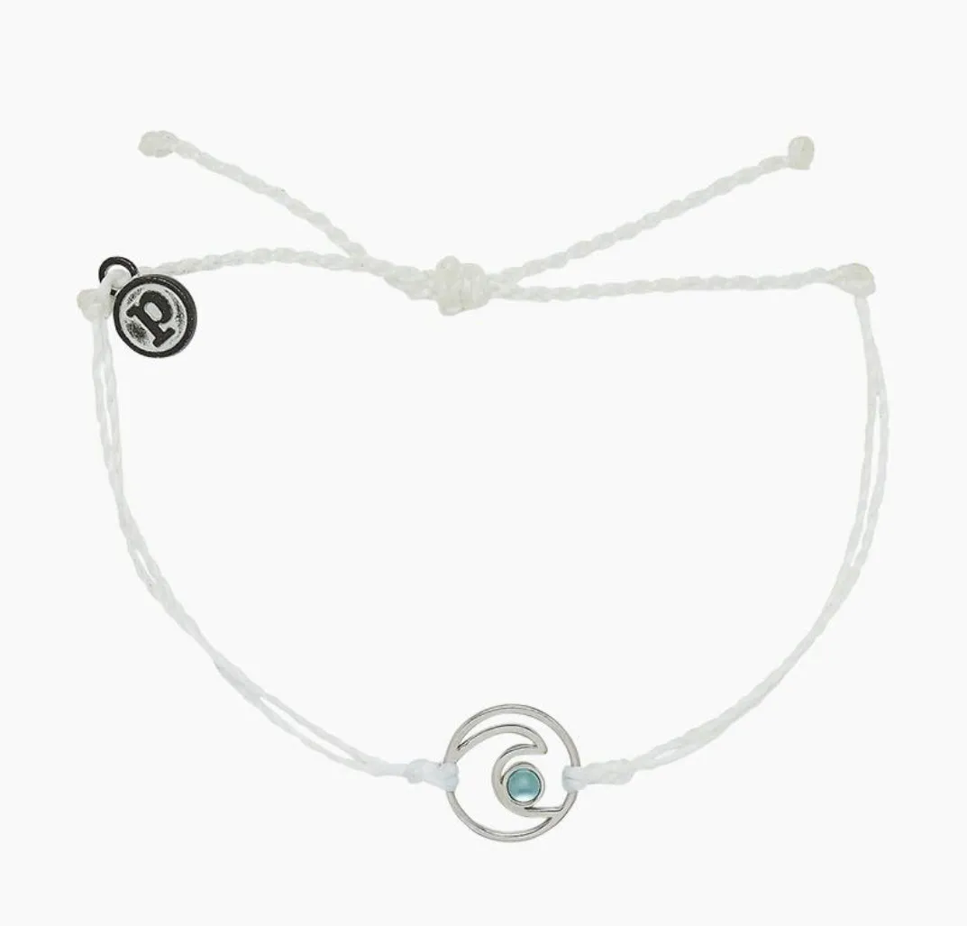 Pura Vida Shimmering Wave Bracelet In White