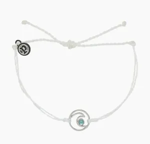 Pura Vida Shimmering Wave Bracelet In White