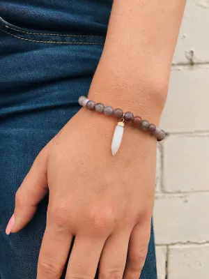 Purple Agate Bracelet // Gemstone Charm