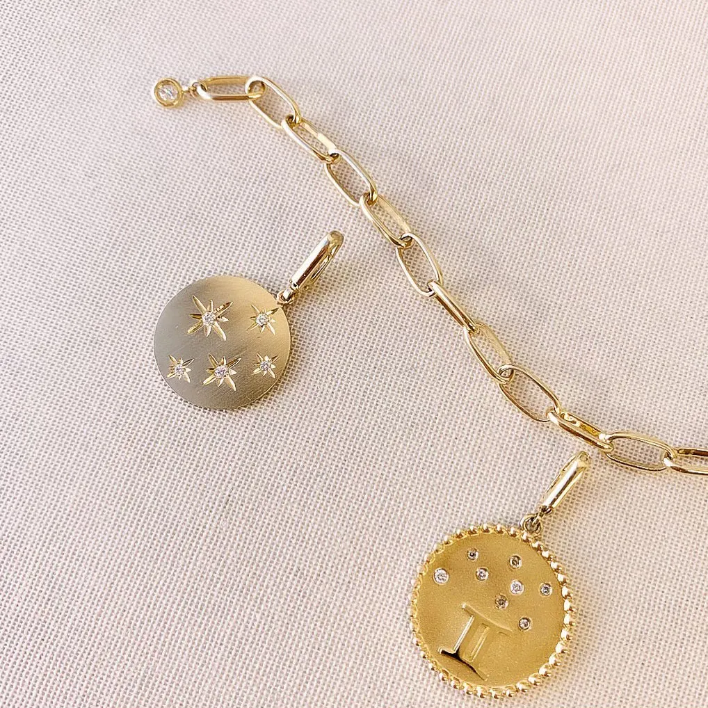 Rainbow Moonstone Sunburst Clip Charm