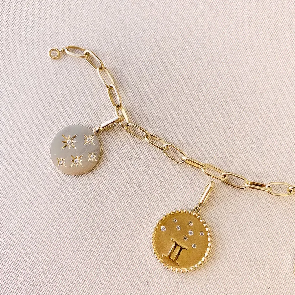 Rainbow Moonstone Sunburst Clip Charm