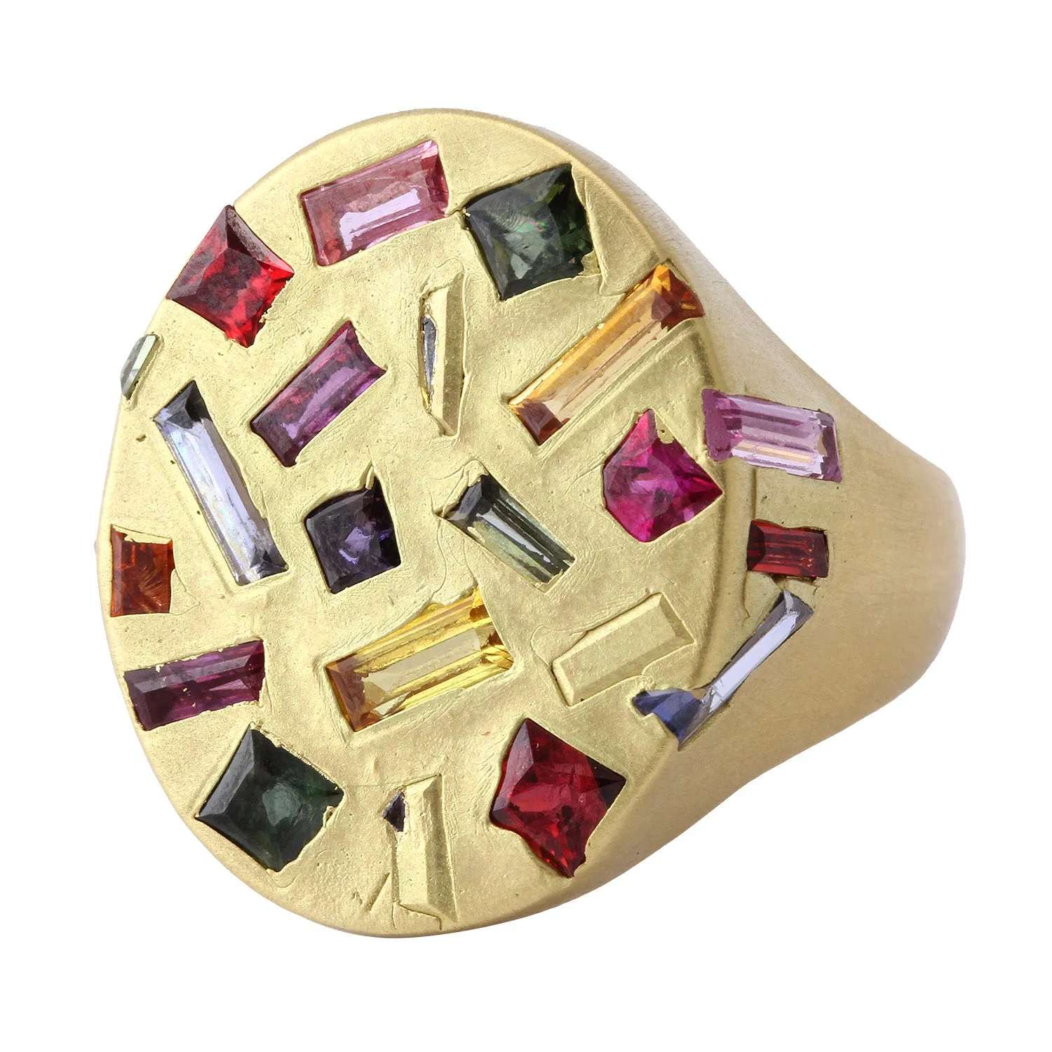 Rainbow Neon Lights Signet Ring