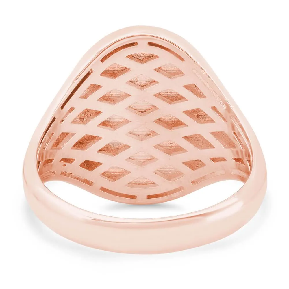 Raised Initial Monogram Mens Signet Ring