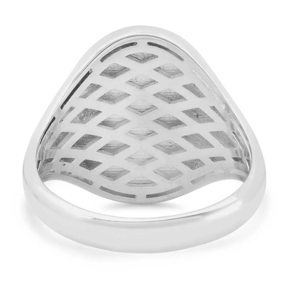Raised Initial Monogram Mens Signet Ring