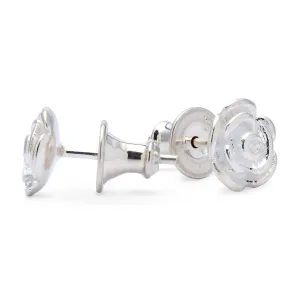 Rose Flower Silver Stud Earrings