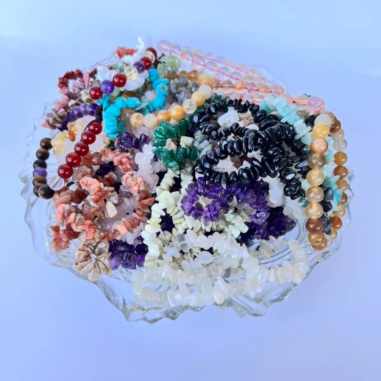 Snow Quartz Crystal Chip Bracelet