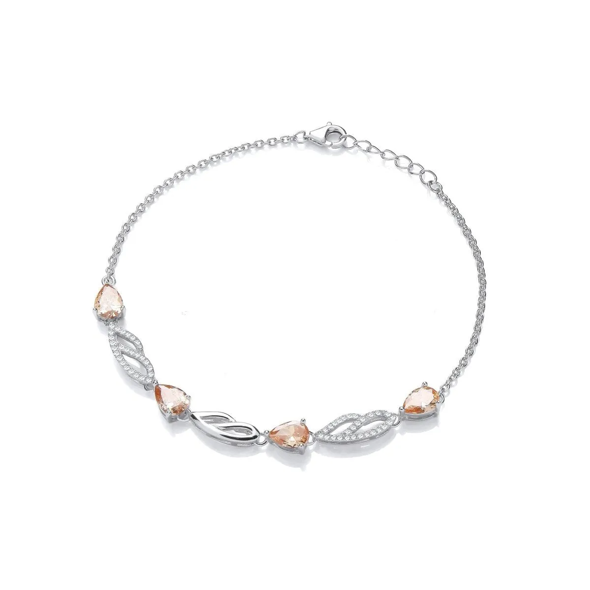 Sterling Silver Champagne CZ Bracelet