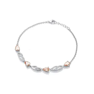 Sterling Silver Champagne CZ Bracelet