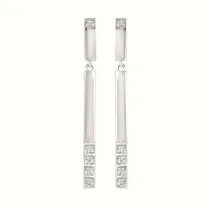 Sterling Silver Diamond Drop Earrings