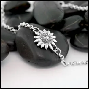 Sunflower Chain Bracelet in Sterling Silver